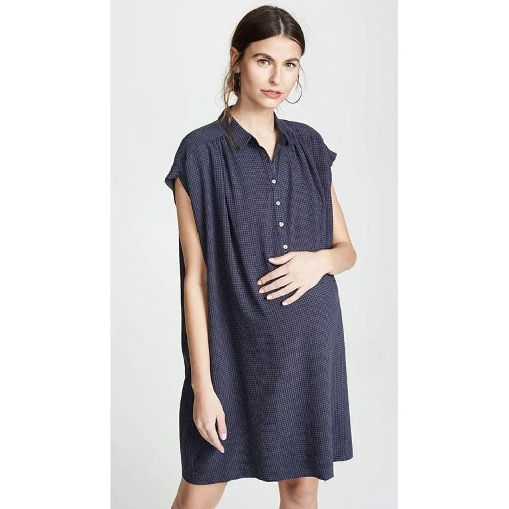 Hatch Maternity Louise dress in purple/white gingham size 1 Small